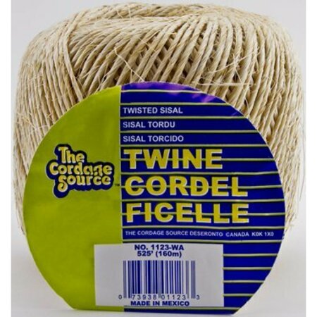 CORDAGE SOURCE 1123-WA TWINE 525FT SISAL BUNDLING 1123-WA(1123)